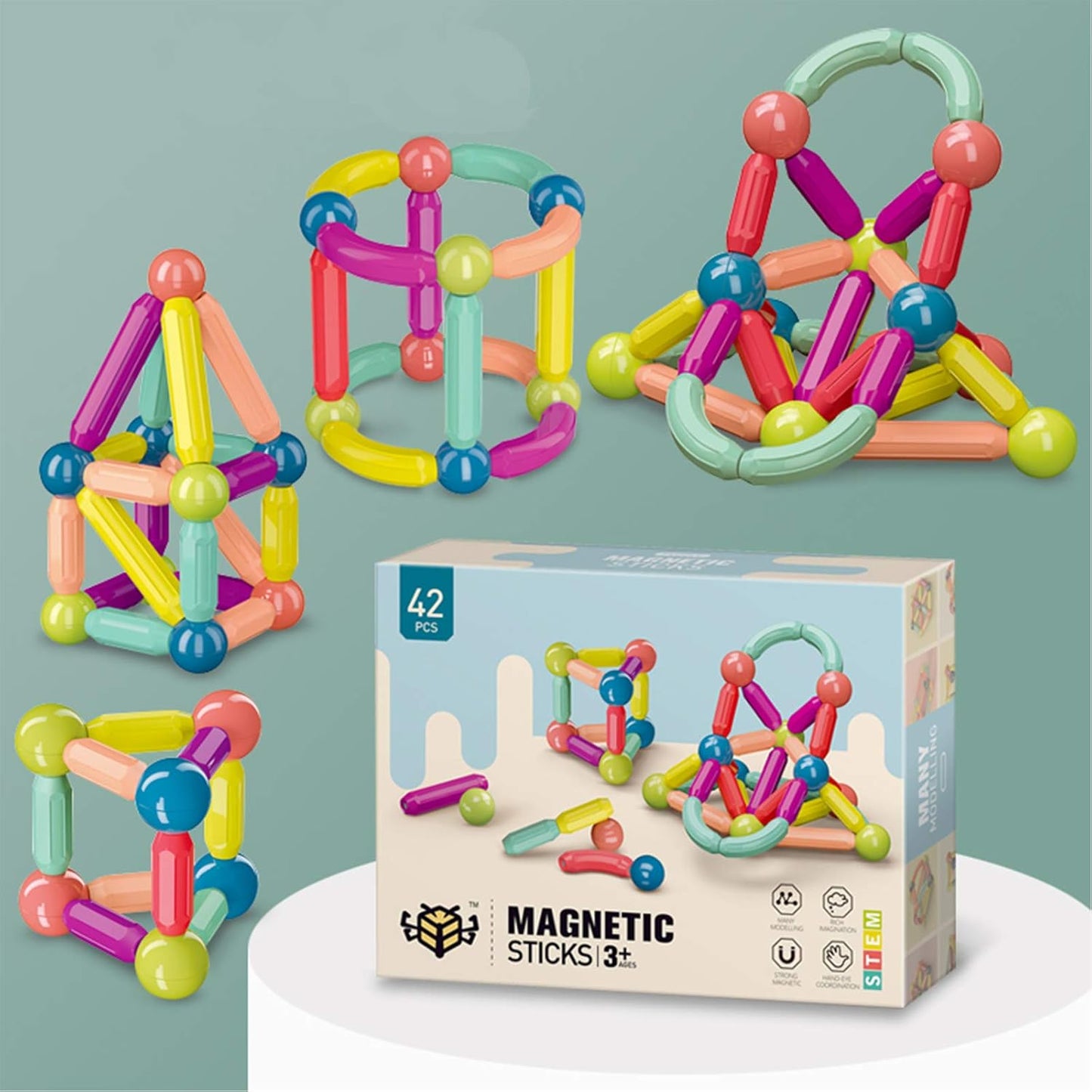 Juego de bloques de construcción magnetica 42pcs